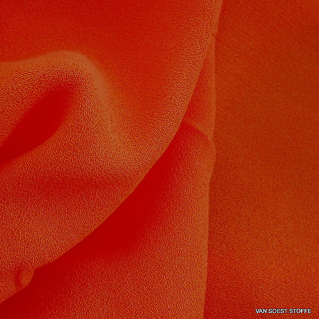 Cupro - Rayon crepe de chine in orange | View: Cupro - Rayon crepe de chine in orange