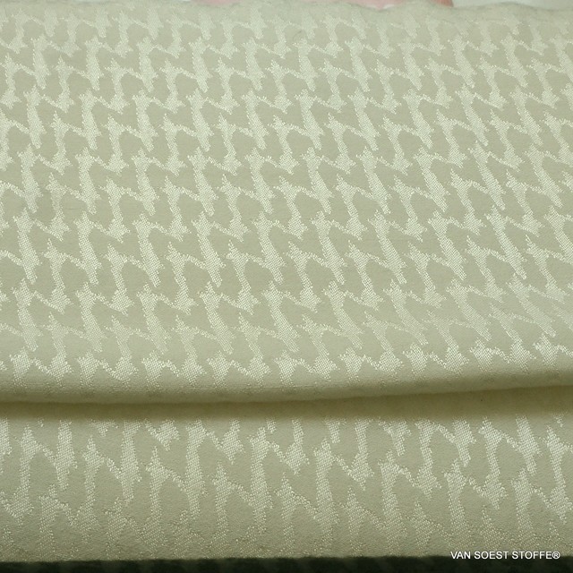 Cupro® - Rayon Hahnentritt in Creme Weiß | Ansicht: Cupro® - Rayon Hahnentritt in Creme Weiß