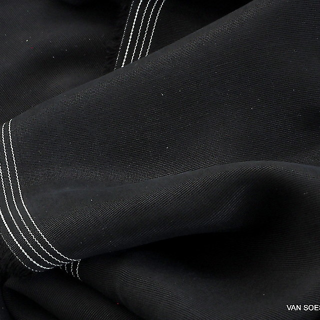 Cupro rayon micro ottoman rib in black | View: Cupro rayon micro ottoman rib in black
