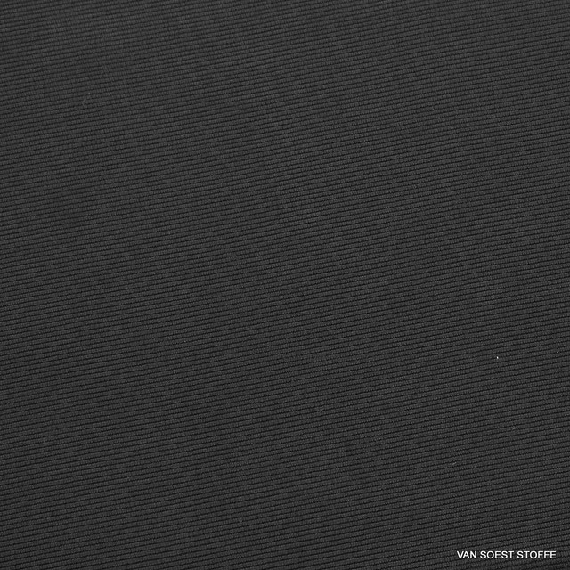 Cupro rayon micro ottoman rib in black | View: Cupro rayon micro ottoman rib in black