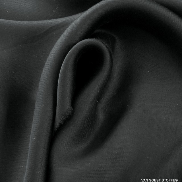 Cupro-Tencel™ Satin in tief Schwarz