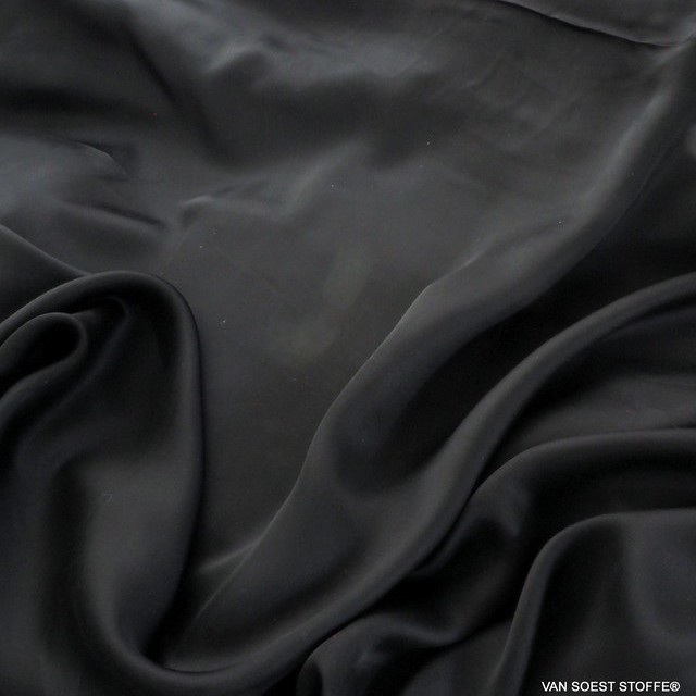 Cupro - Tencel™ Satin in deep black | View: Cupro - Tencel™ Satin in deep black