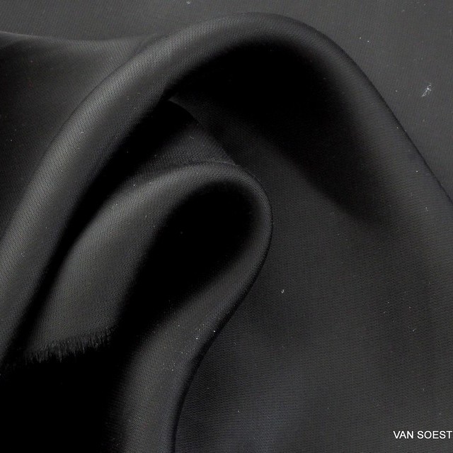 Cupro - Tencel™ Satin in deep black | View: Cupro - Tencel™ Satin in deep black