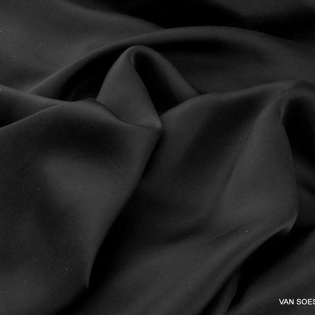 Cupro - Tencel™ Satin in deep black | View: Cupro - Tencel™ Satin in deep black