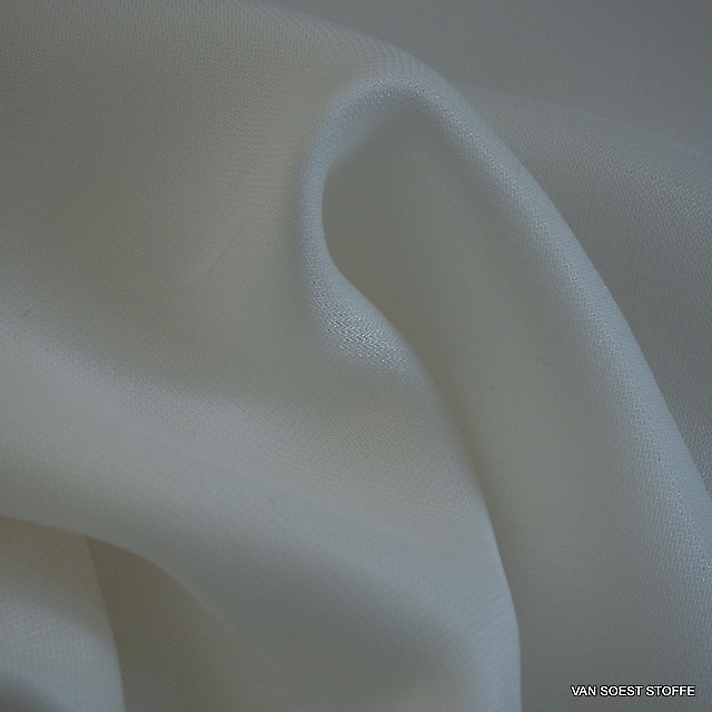 Cupro Viskose Soft Mikro Fischgrat in Weiß