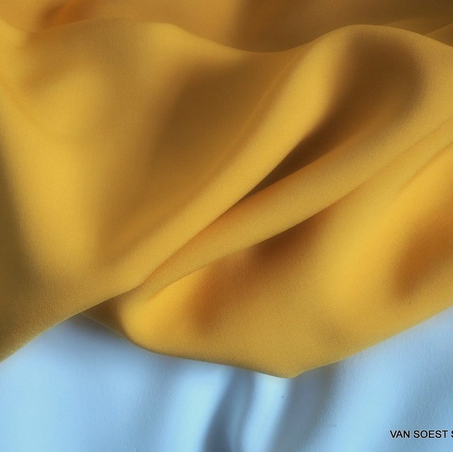 Curry colored 100% viscose soft poplin | View: Curry colored 100% viscose soft poplin