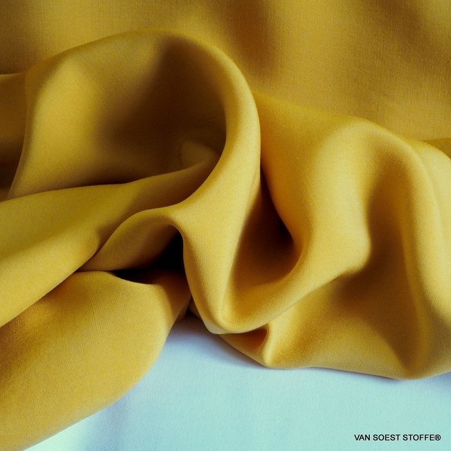 Curry colored 100% viscose soft poplin