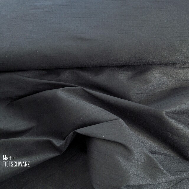 Dupion silk imitation in deep black