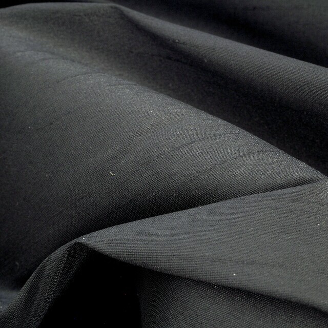 Dupion silk imitation in deep black | View: Dupion silk imitation in deep black