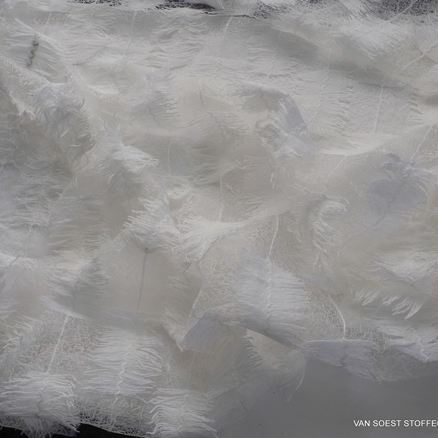 Feather-light embroidered high quality mesh - super rare - Off White | View: Feather-light embroidered High Quality Mesh - super rare - Offwhite