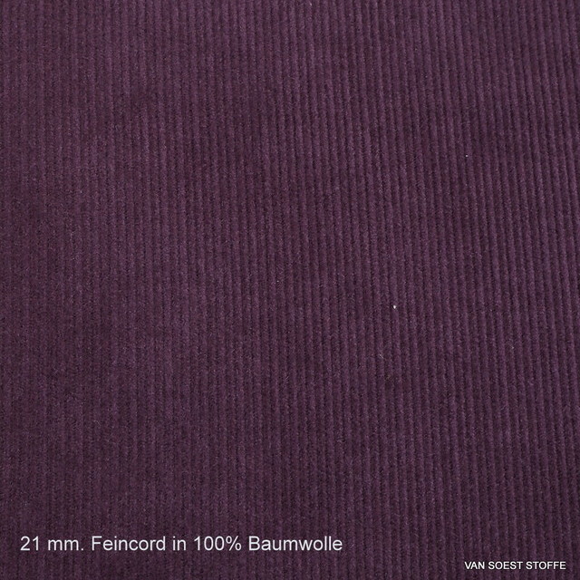 Fein Cord in Dunkel Pflaume | Ansicht: Fein Cord in Dunkel Pflaume