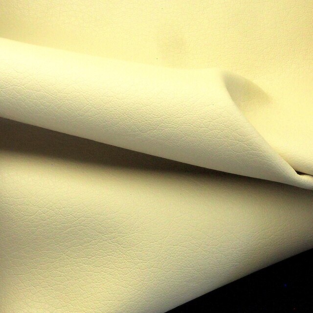 Fine stretch faux leather in a fine cream. | View: Fine stretch faux leather in cream