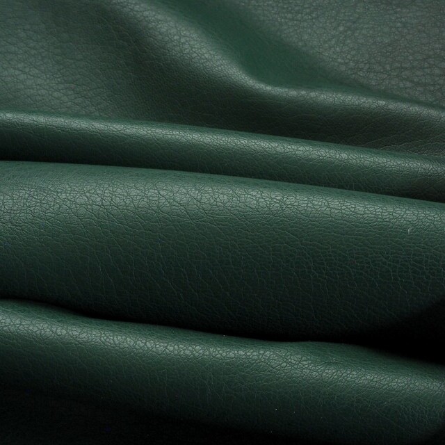 Fine stretch faux leather in a fir green | View: Fine stretch faux leather in fir-green