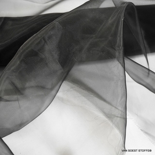 Fester Organza in Schwarz | Ansicht: Fester Organza in Schwarz