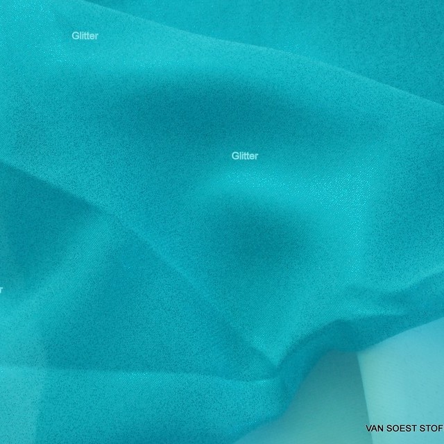 Glitter chiffon in light turquoise | View: Glitter chiffon in light turquoise