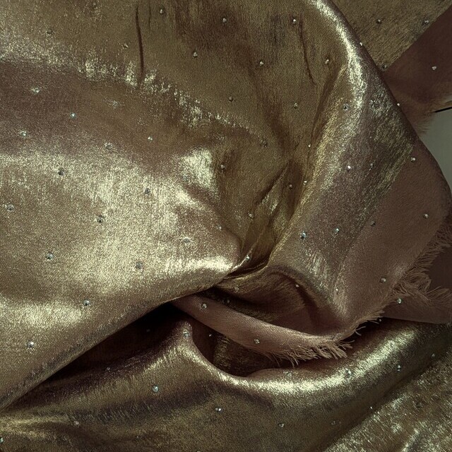 Glitter satin with imitation diamonds in soft Gold and many other colors | View: Glitter satin & imitation diamonds in gold + many other colors