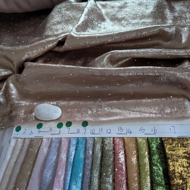Glitter satin with imitation diamonds in silver and many other colors | View: possible colors