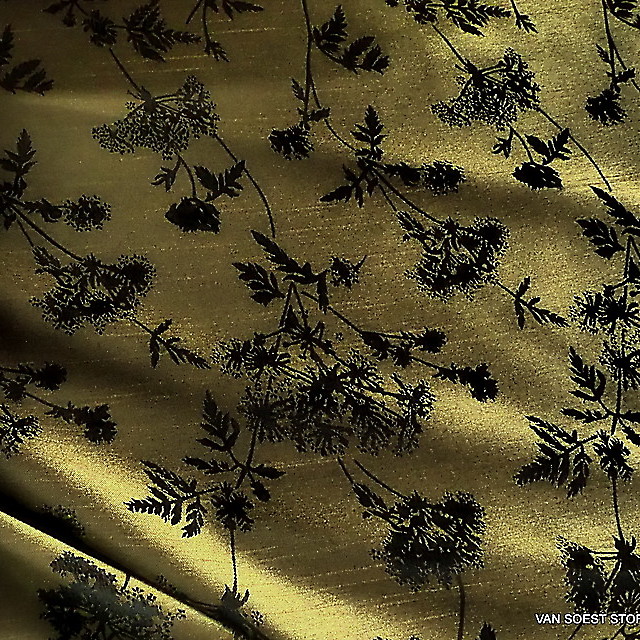 Gold jacquard double weave on shantung ground. | View: Gold jacquard double weave on shantung ground.
