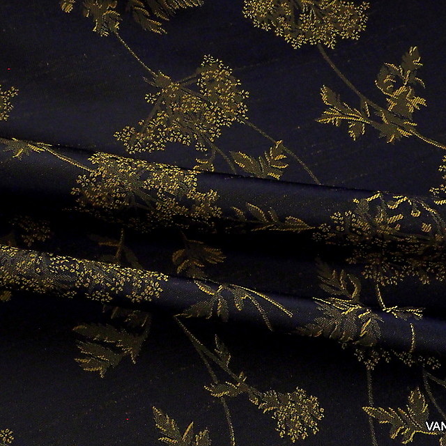 Gold jacquard double weave on shantung ground. | View: Gold jacquard double weave on shantung ground.