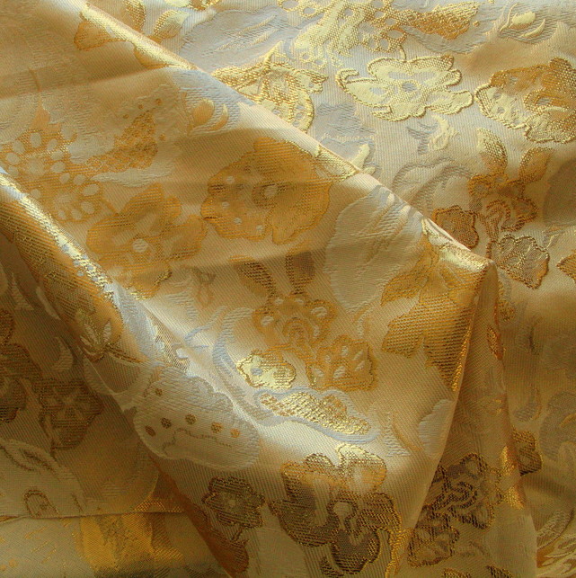 Gold Metallic Jacquard | View: Gold brocade metallic jacquard