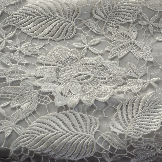 Guipure lace in white