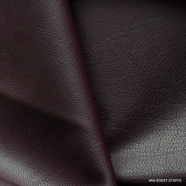 Hi-Stretch imitation leather in dark burgundy