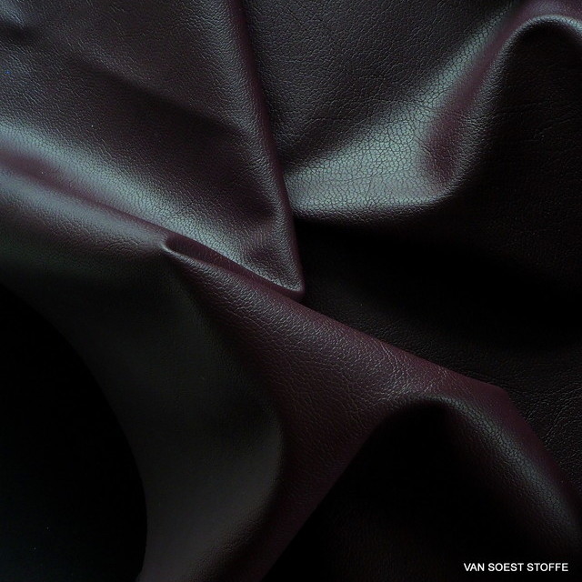 Hi-Stretch imitation leather in dark burgundy | View: Hi-Stretch imitation leather in dark burgundy