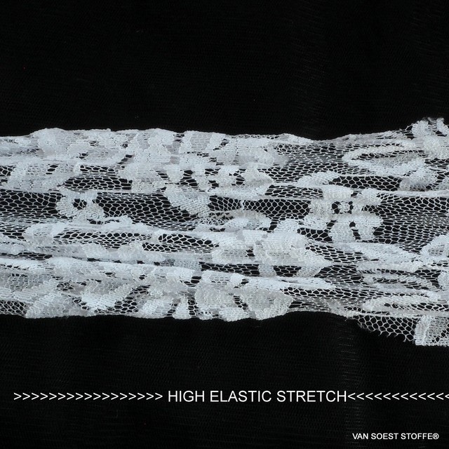 High stretch Gemini floral lace in white