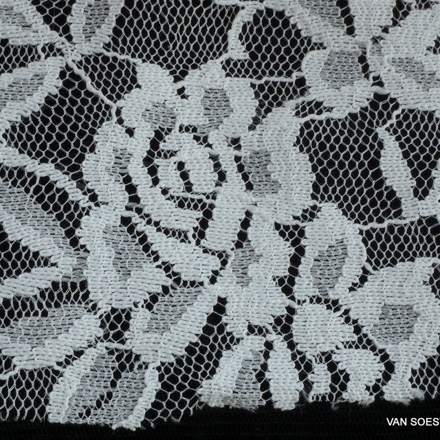 High stretch Gemini floral lace in white | View: High stretch Gemini floral lace in white