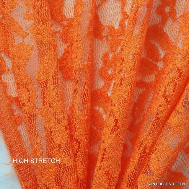 High Elastic Gemini Lace in Orange | View: High Elastic Gemini Lace in Orange