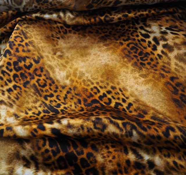 Hochwertiger Leopard Seiden Print Made in Italy | Ansicht: Hochwertiger Leopard Seiden Print Made in Italy