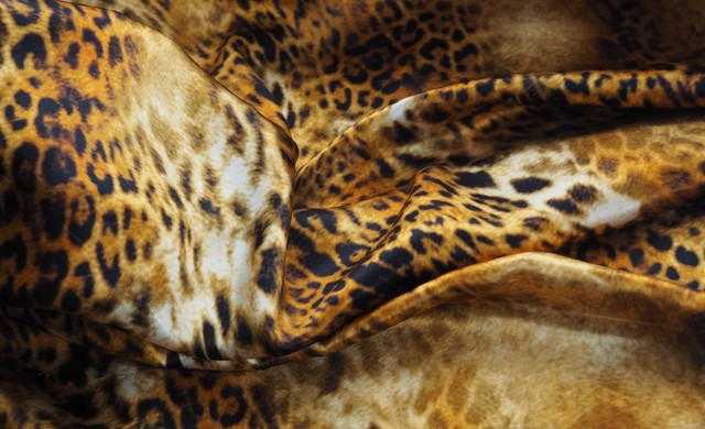 Hochwertiger Leopard Seiden Print Made in Italy