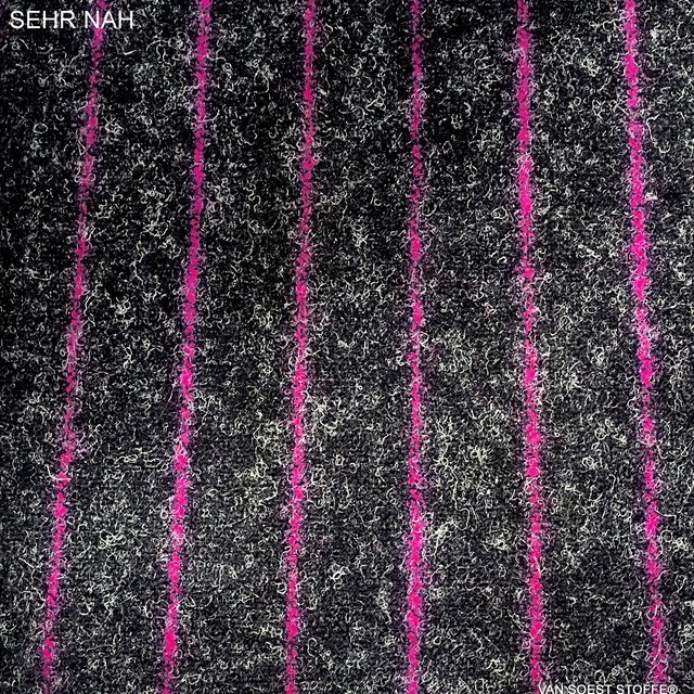 High quality virgin wool pinstripe in pink anthracite | View: High quality virgin wool pinstripe in pink anthracite