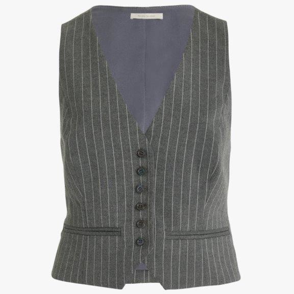 High-quality new wool pinstripe in black-silver