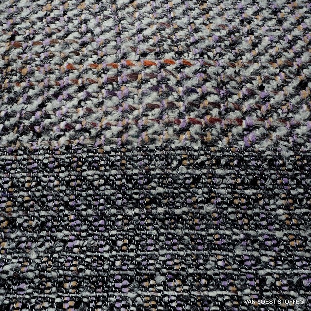 Hochwertiger softer Filicudi Bouclé Tweed in Grau-Lila | Ansicht: Hochwertiger Softer Filicudi Bouclé Tweed in Grau-Lila
