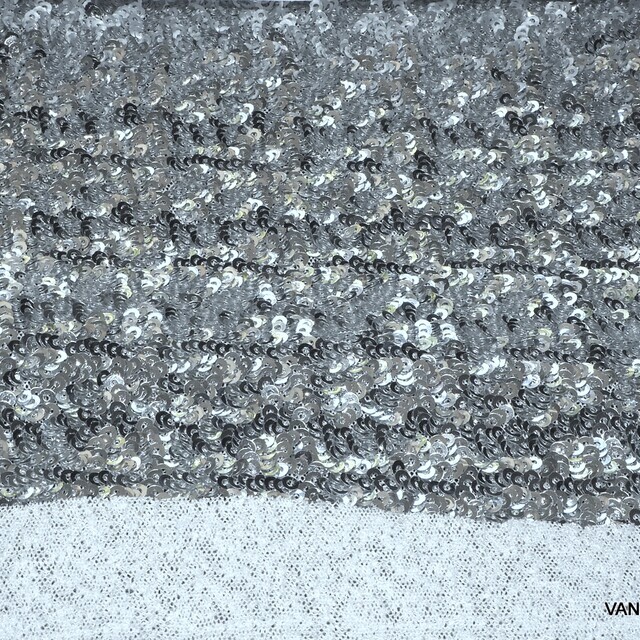 High quality opaque mini sequin design in silver | View: High quality sequin design in silver