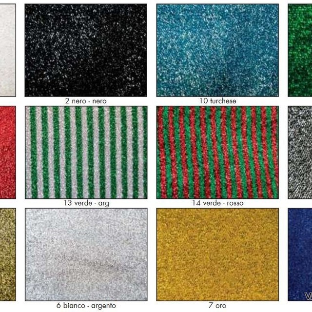 Italienischer Coccarda Stretch Maschen Glitter Streifen in Verde-Rosso - Grün-Rot. | Ansicht: Farben auf Anfrage für Art. 1968