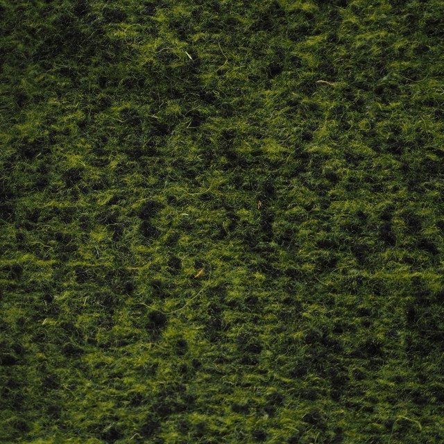 Italian bouclé-like whale loden in green Nero | View: Rust red stretch (bi-elastic) matt, super soft & left roughened