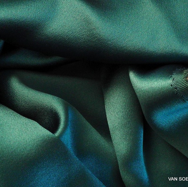 Italian heavy crepe satin in dark green