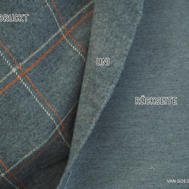Check print on melange gray colored sturdy stretch flannel | View: Check print on melange gray colored sturdy stretch flannel