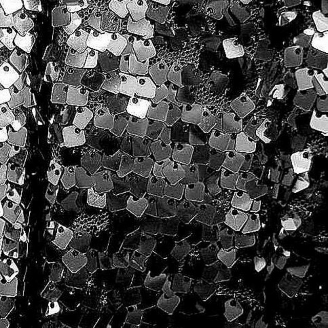 Carnival - Square shiny sequins on black tulle | View: Carnival - Square shiny sequins on black tulle