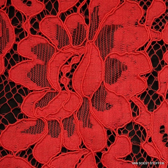 Cord lace in scarlet red