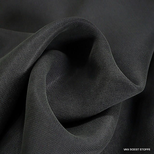 Lightweight soft micro herringbone in cupro/viscose in black