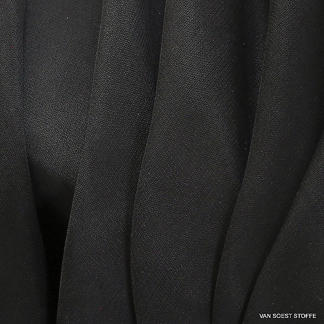 Lightweight soft micro herringbone in cupro/viscose in black | View: Cupro Viscose mini herringbone in black