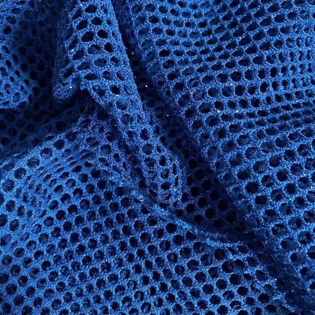 Mesh Laminata Twist -High Stretch- Royal Blue with Royal Blue Interwoven Shiny Particles | View: Mesh Laminata Twist -High Stretch- Royal Blue with Royal Blue Interwoven Shiny Particles