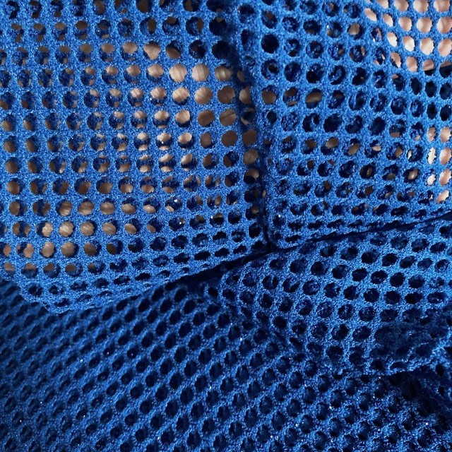 Mesh Laminata Twist -High Stretch- Royal Blue with Royal Blue Interwoven Shiny Particles | View: Mesh Laminata Twist -High Stretch- Royal Blue with Royal Blue Interwoven Shiny Particles