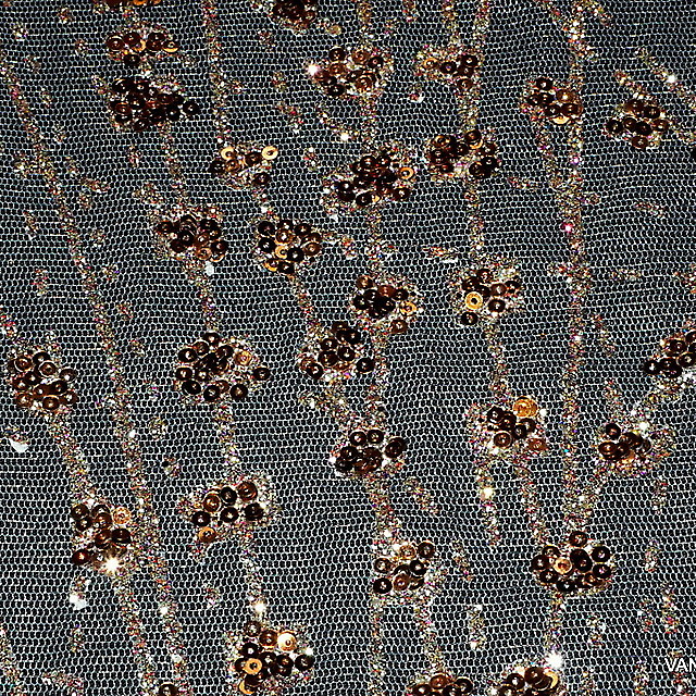 Micro and mini sequins in allover silver and gold exstacy | View: Micro and mini sequins in allover silver and gold exstacy