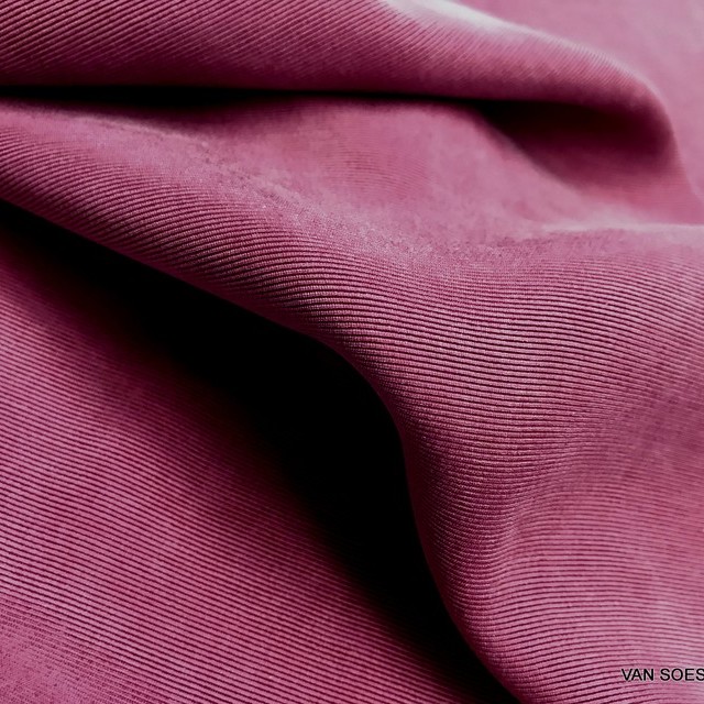 Micro Ottoman Rib Cupro-Rayon in Deep Magenta