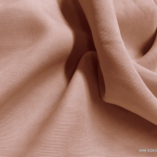 Mikro Moire Ottoman Rib Cupro-Rayon in Old Rose