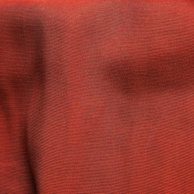 Micro Ottoman Rib Cupro-Rayon in Rust-Red | View: Micro Ottoman Rib Cupro-Rayon in Rust
